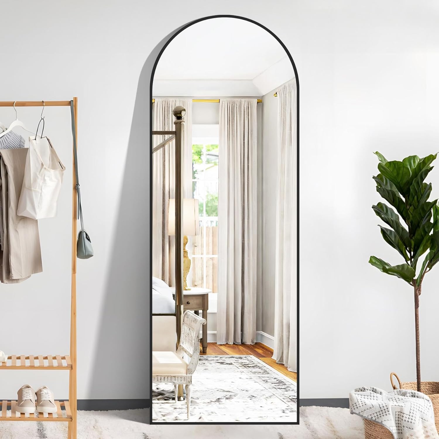 Weare Home Specchio da Terra ad Arco 165x60 cm, Nero