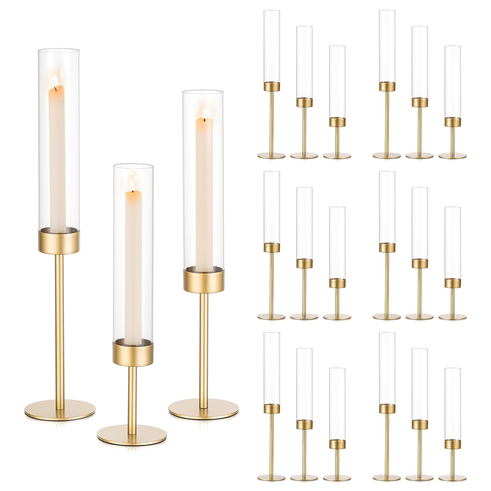 Sziqiqi Portacandele Hurricane Dorati 18 Pezzi