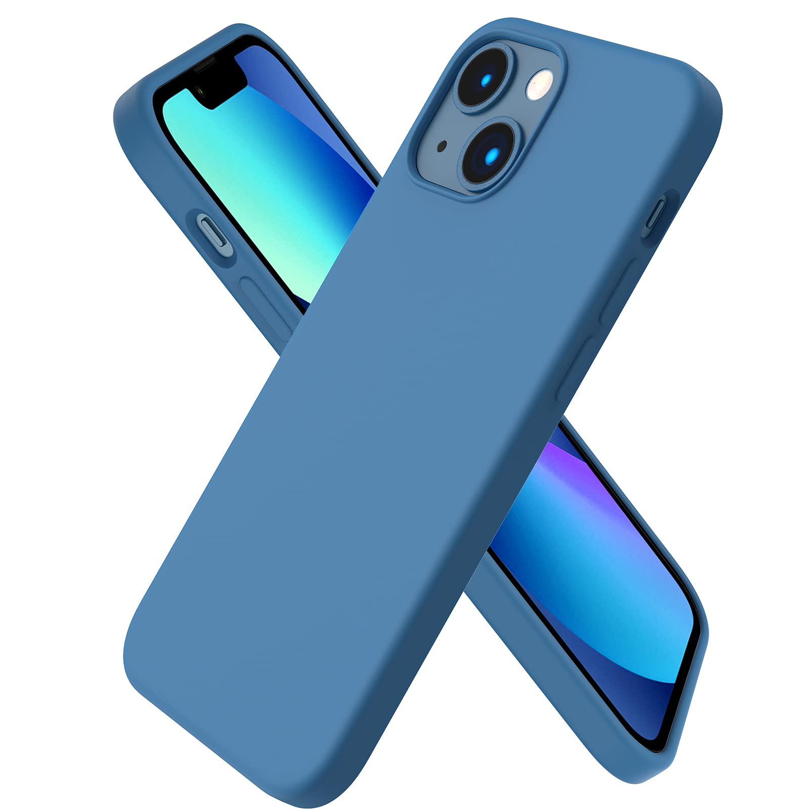 Ornarto Custodia per iPhone 13 mini 5,4” - Azzurro Fiordo