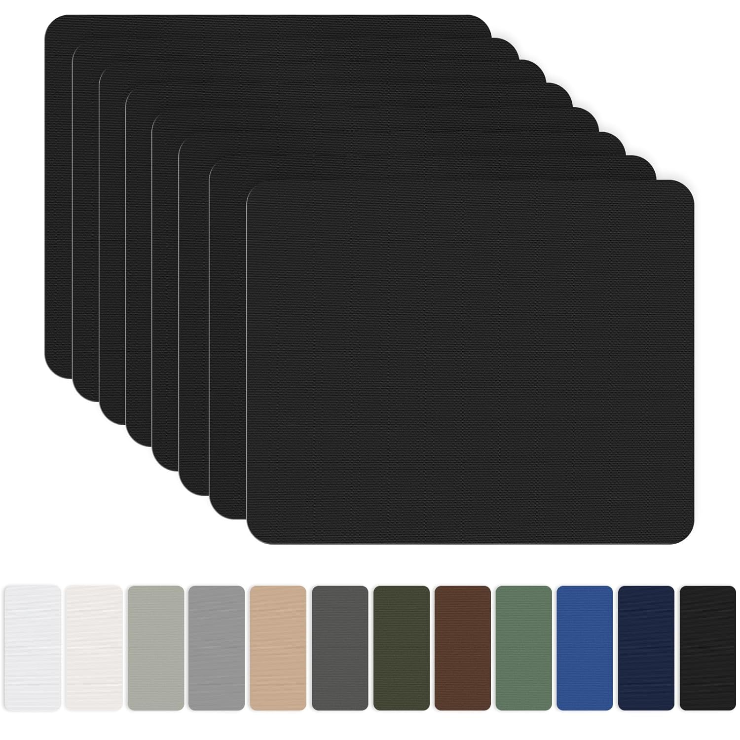 Toppe Autoadesive in Nylon 20x15cm, 8 Pezzi, Nero - immagine 1