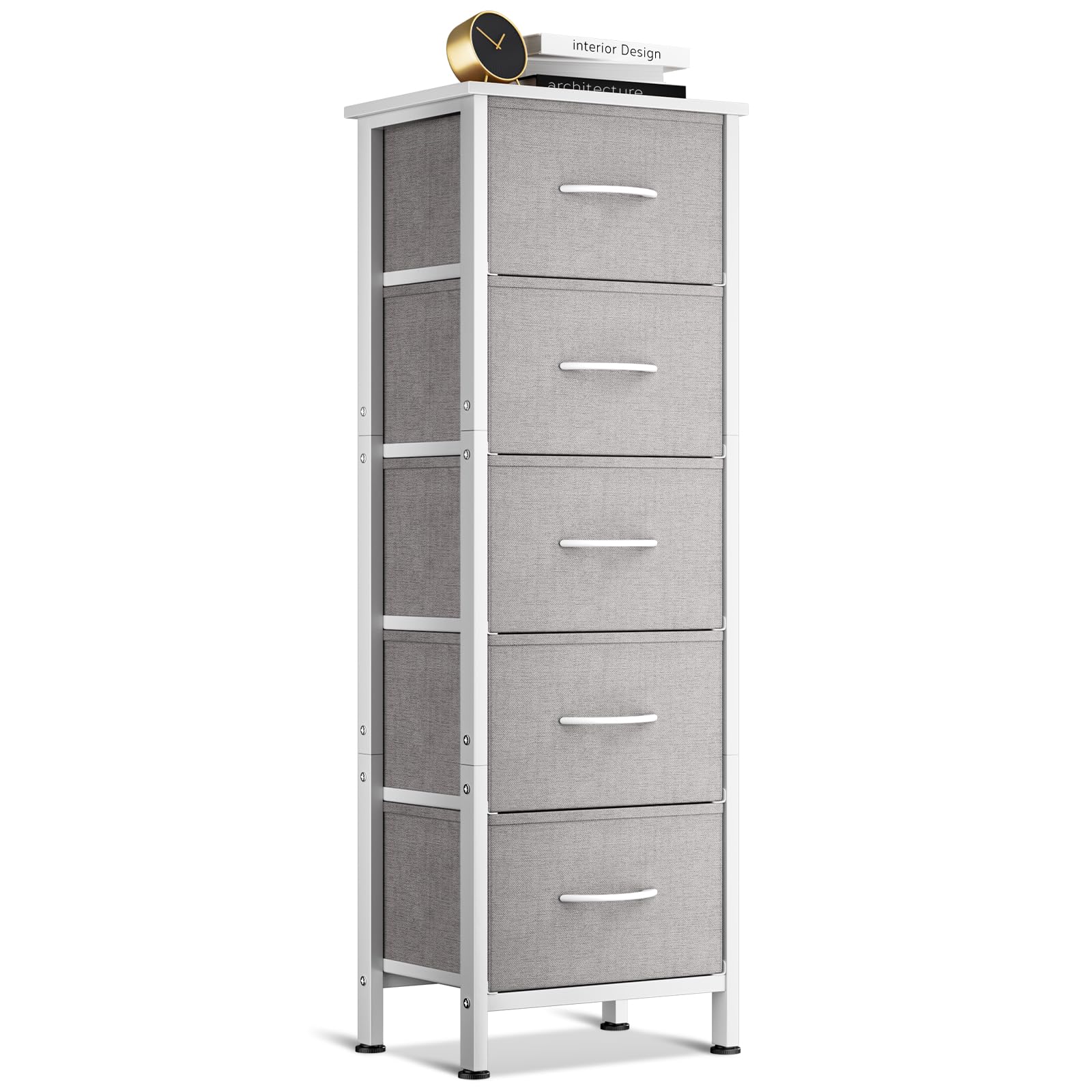 Coleshome Cassettiera Alta 5 Cassetti in Tessuto