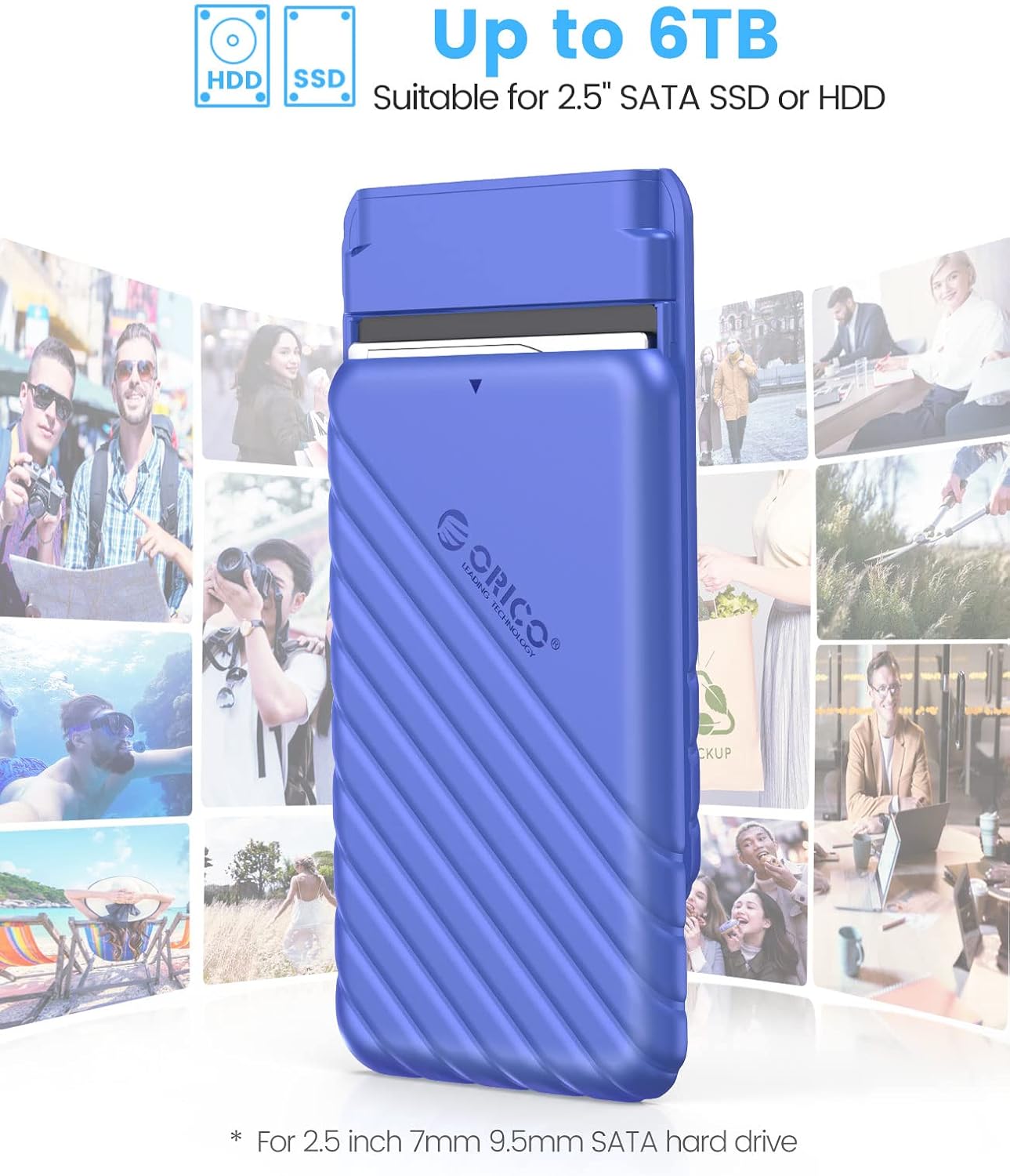 Orico Case HDD 2.5 SATA USB 3.0, Blu - immagine 3