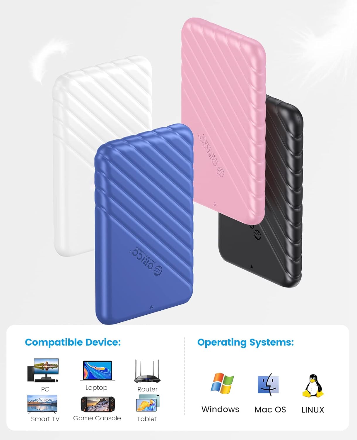 Orico Case HDD 2.5 SATA USB 3.0, Blu - immagine 5