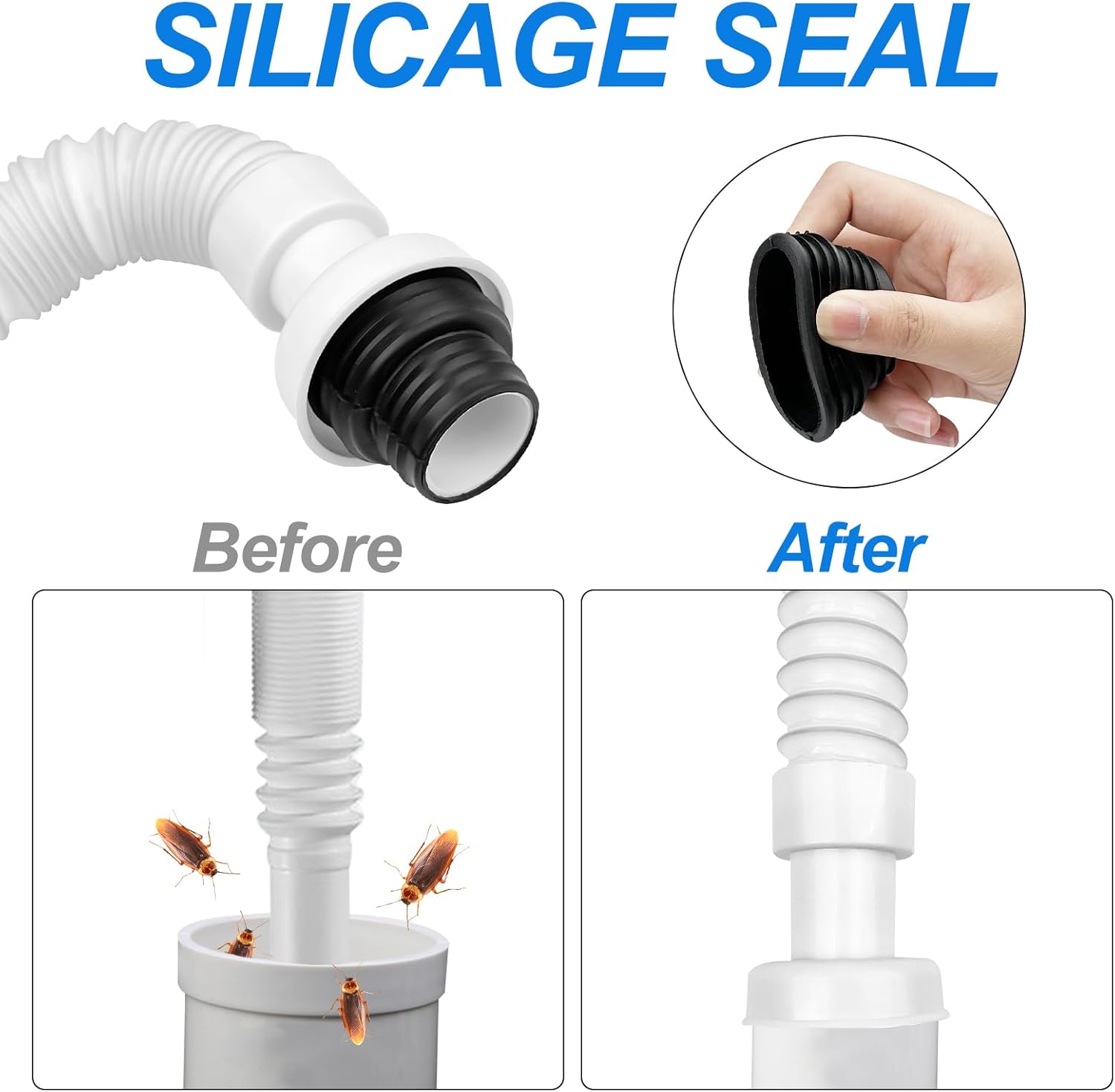 Fousenuk Sifone Lavabo Bagno Flessibile - immagine 4