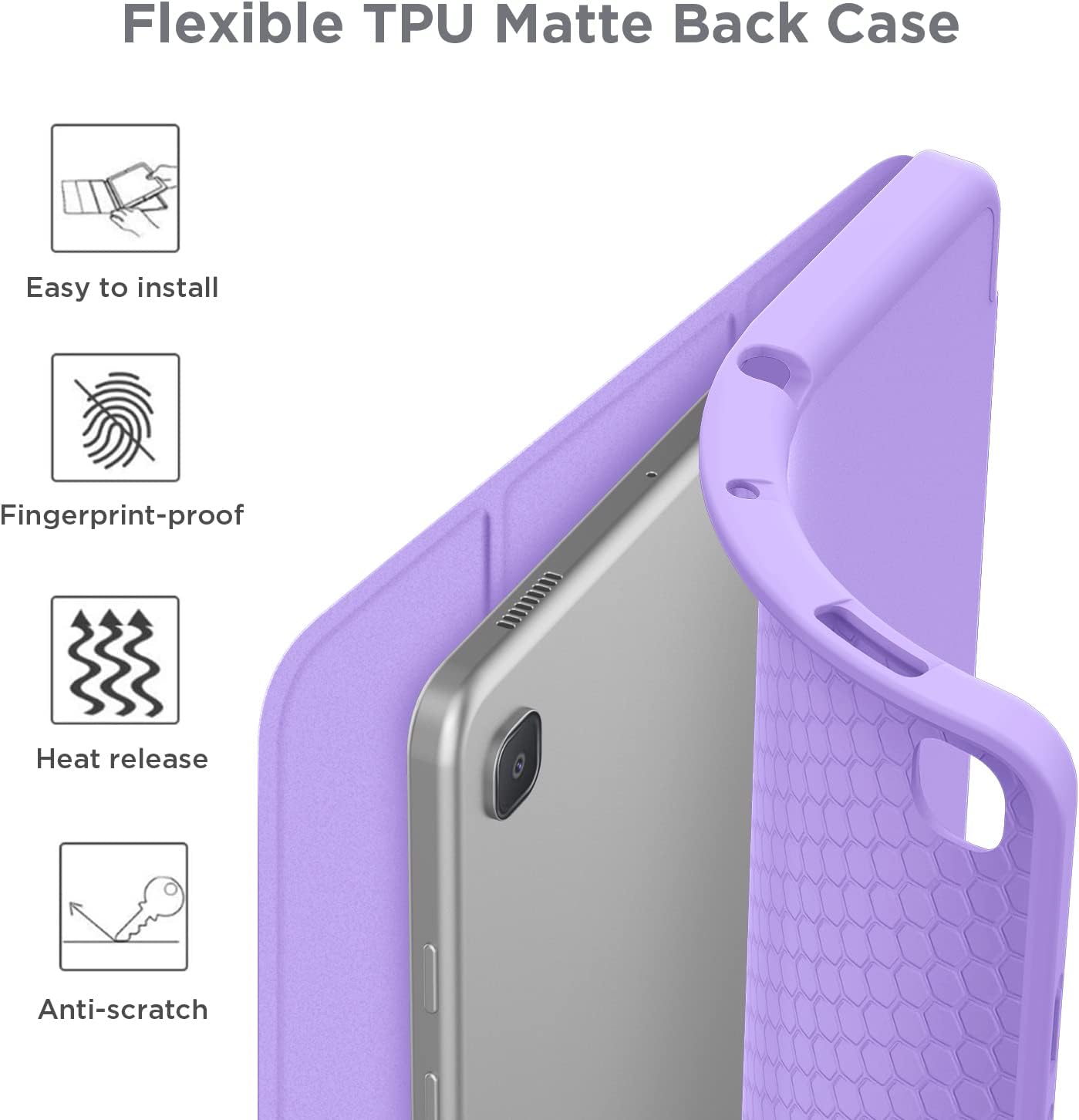 Cacoe Custodia Cover per Samsung Galaxy Tab S6 Lite 10.4'' Viola - immagine 3