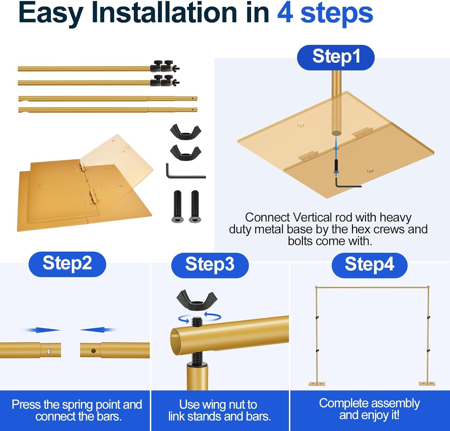 EMART Supporto per Fondale Fotografico 2x3m - immagine 6