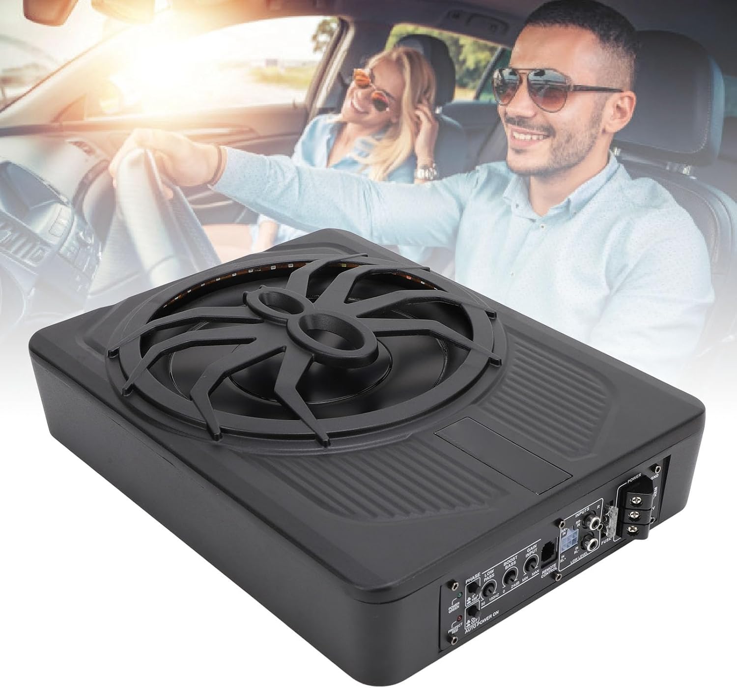 Subwoofer Sottile per Auto 800W 10" con Amplificatore, BLUE - immagine 4