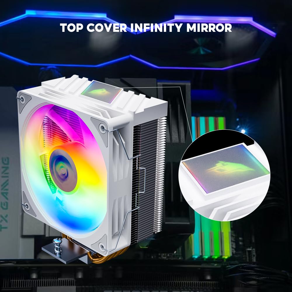 Jungle Leopard K400 Colorful LED CPU Cooler, 4 tubi di calore, 4PIN PWM ...