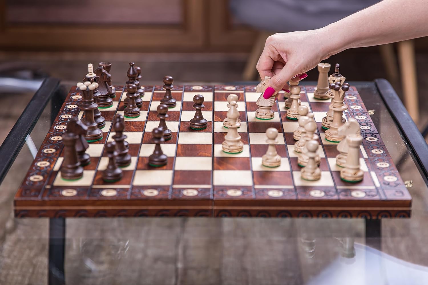 SQUARE - Scacchi in Legno SENATORE 41x41 cm - immagine 3