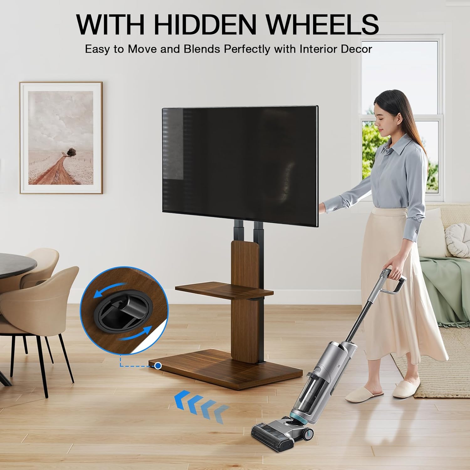 Tvon Supporto TV da Pavimento con Ruote per 32-70" - immagine 3