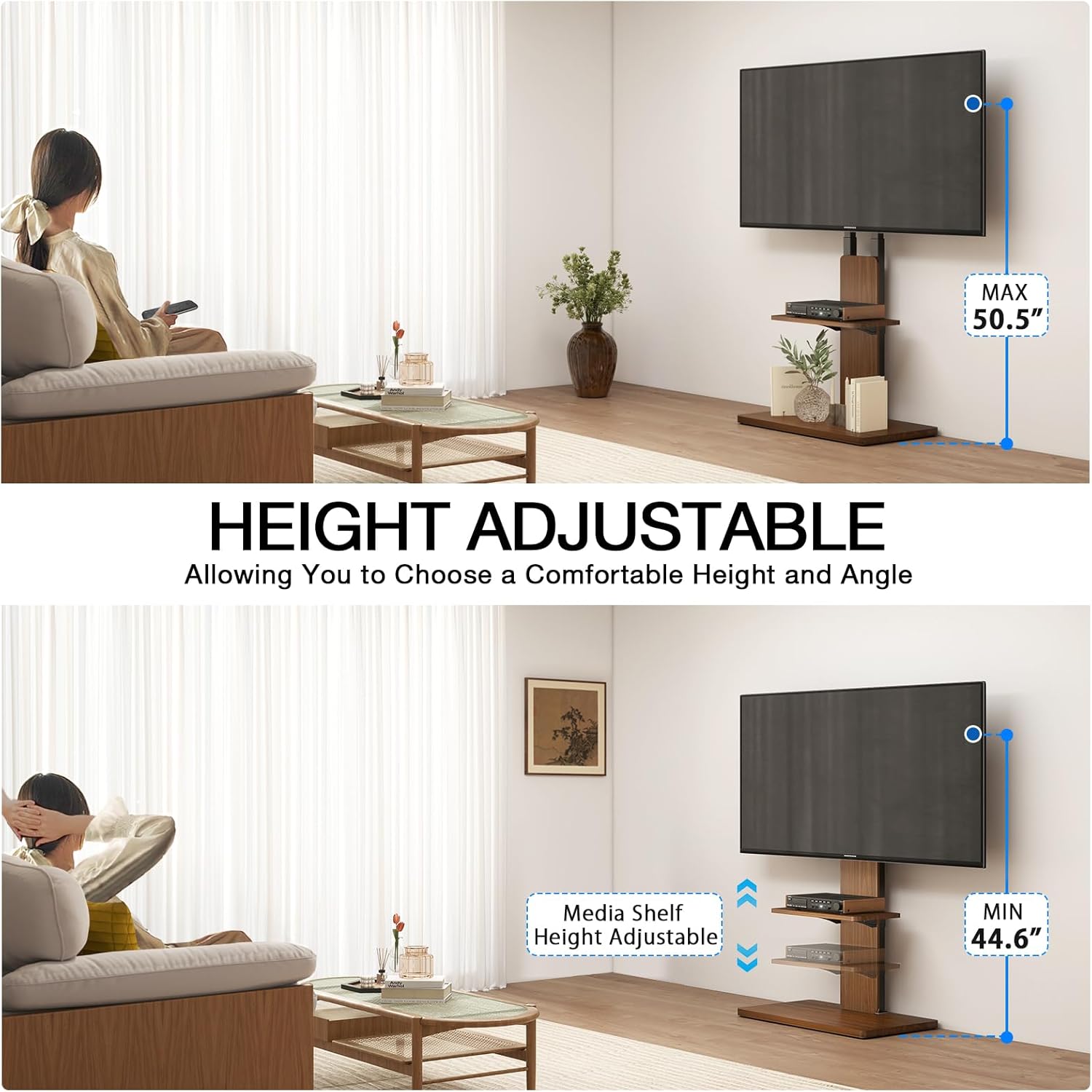 Tvon Supporto TV da Pavimento con Ruote per 32-70" - immagine 5