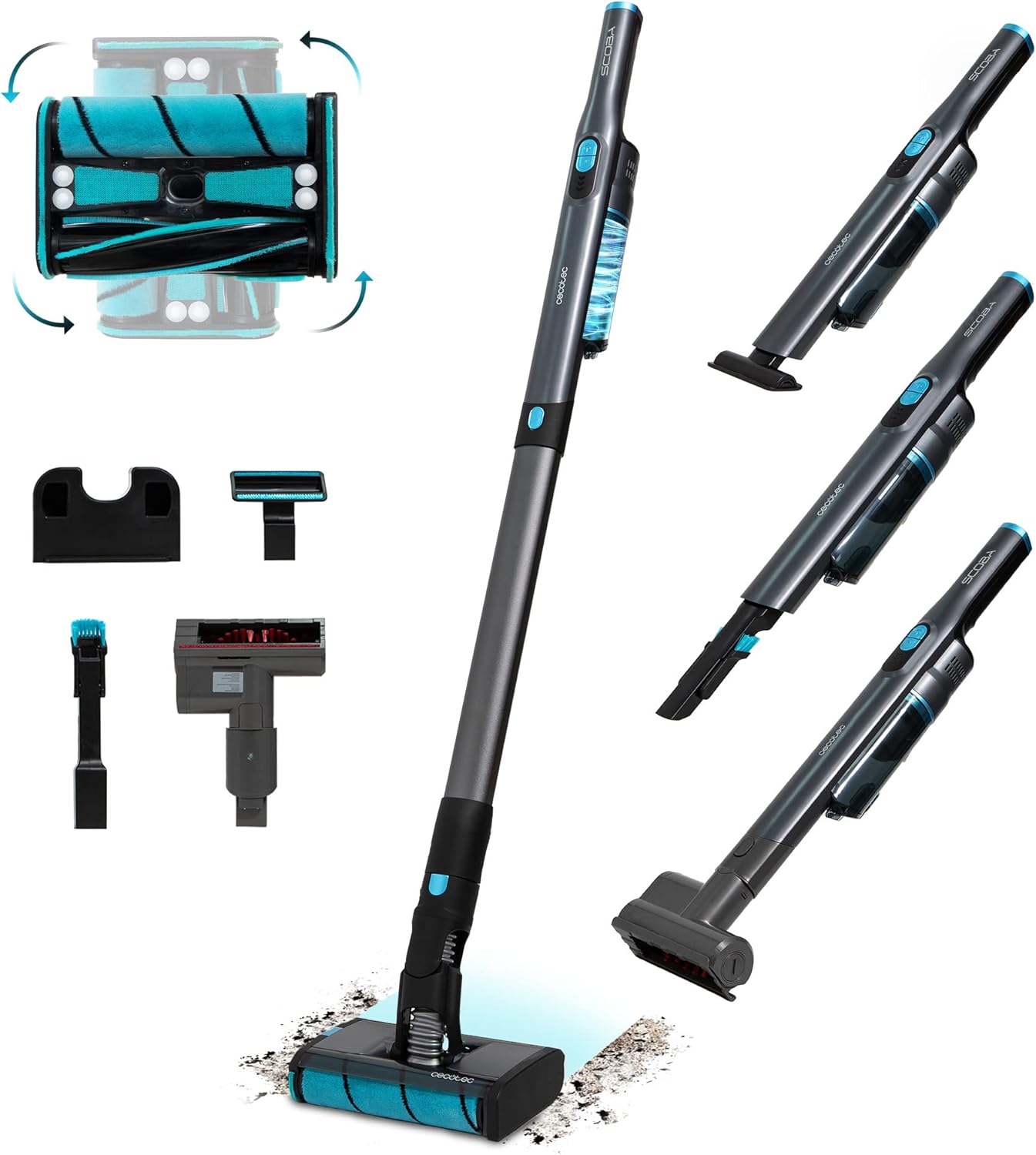 Cecotec Scoba 2100 Twice Max - Aspirapolvere Senza Fili 45min