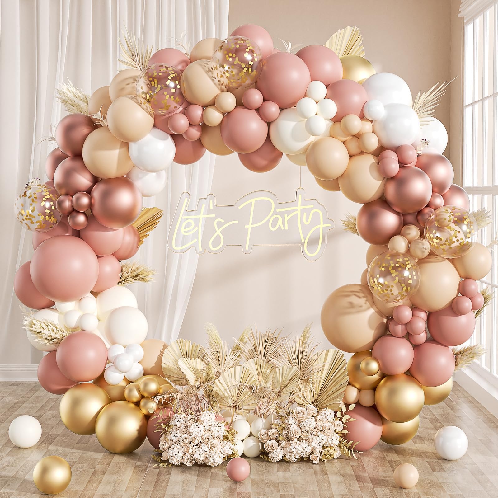 Kit Arco di Palloncini Oro Rosa 111pcs