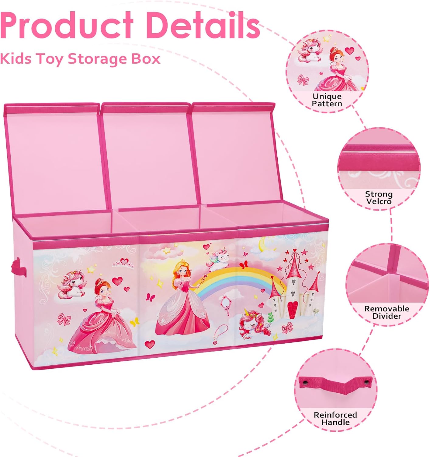 Scatola Giocattoli Large Pieghevole con Coperchio - immagine 3