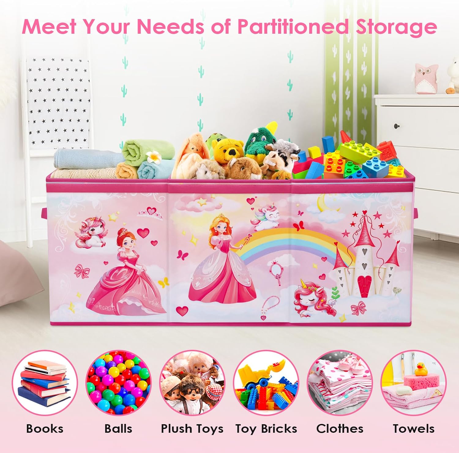 Scatola Giocattoli Large Pieghevole con Coperchio - immagine 4