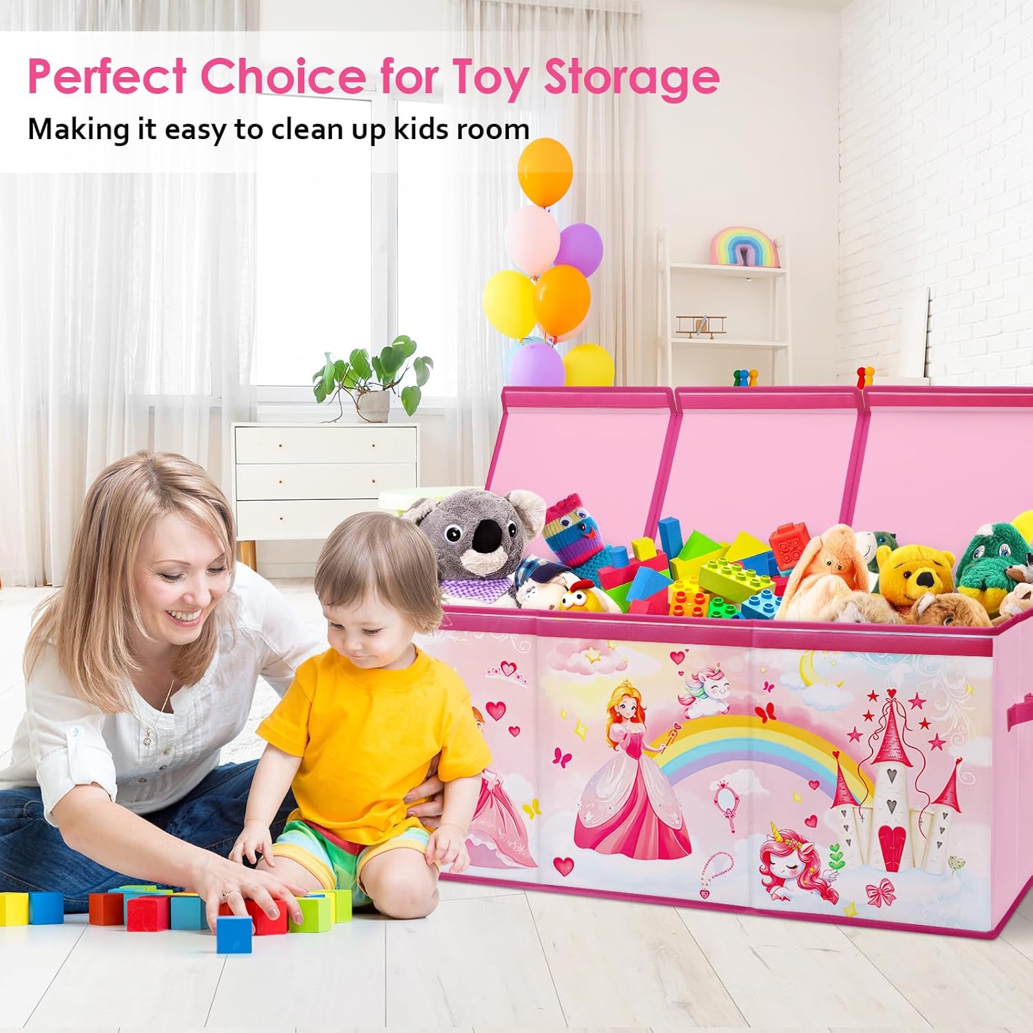 Scatola Giocattoli Large Pieghevole con Coperchio - immagine 6