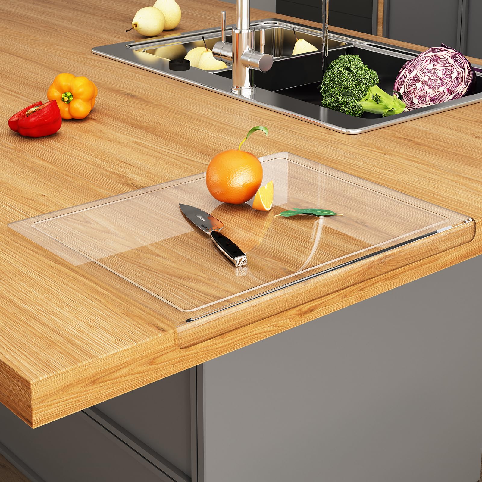 Jjl Tagliere in Acrilico con Canale per Succhi 61x46 cm