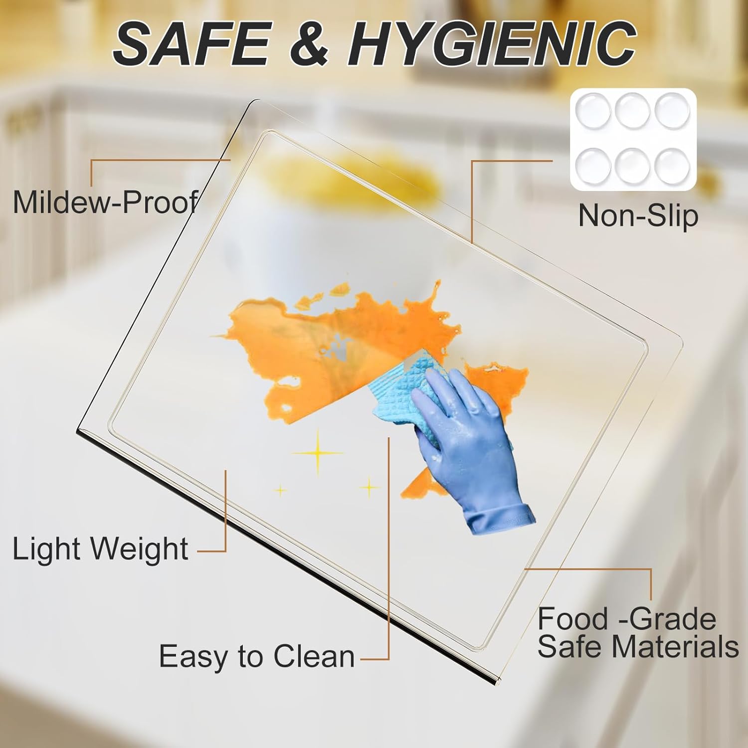 Jjl Tagliere in Acrilico con Canale per Succhi 61x46 cm - immagine 2