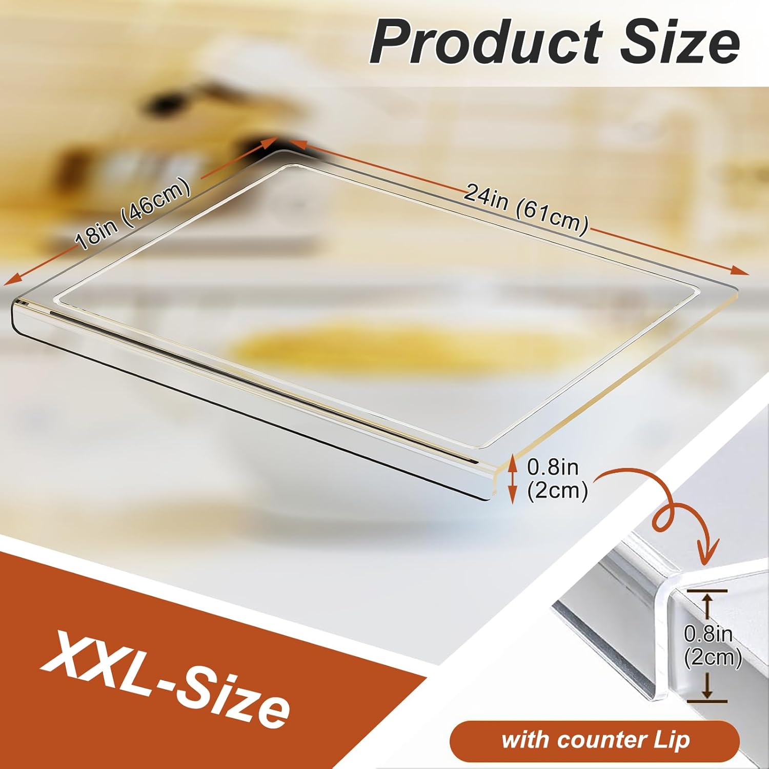 Jjl Tagliere in Acrilico con Canale per Succhi 61x46 cm - immagine 6