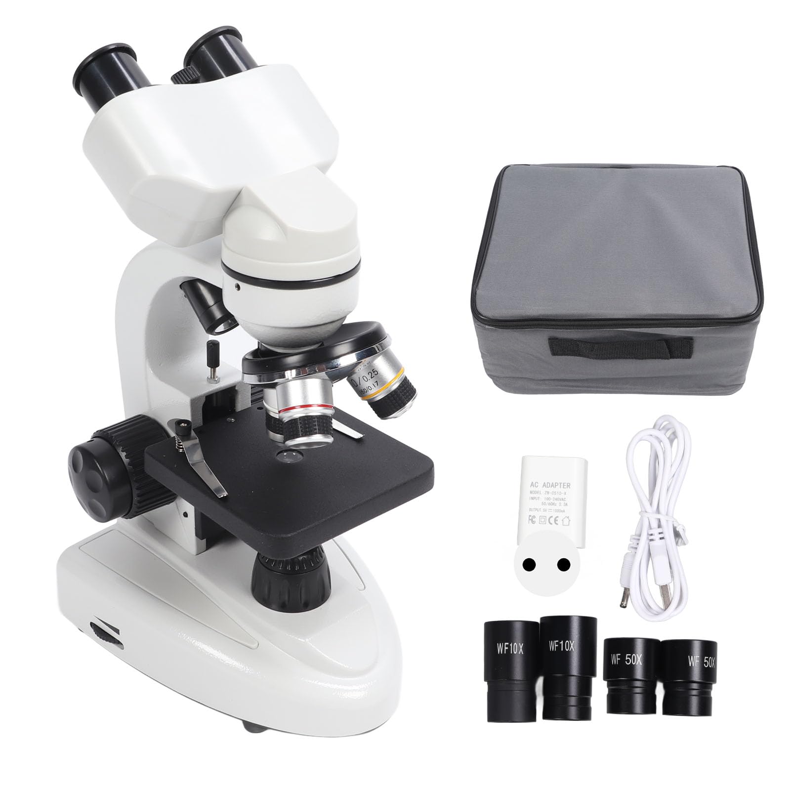 Seafront Microscopio Binoculare Professionale LED 40x-5000x