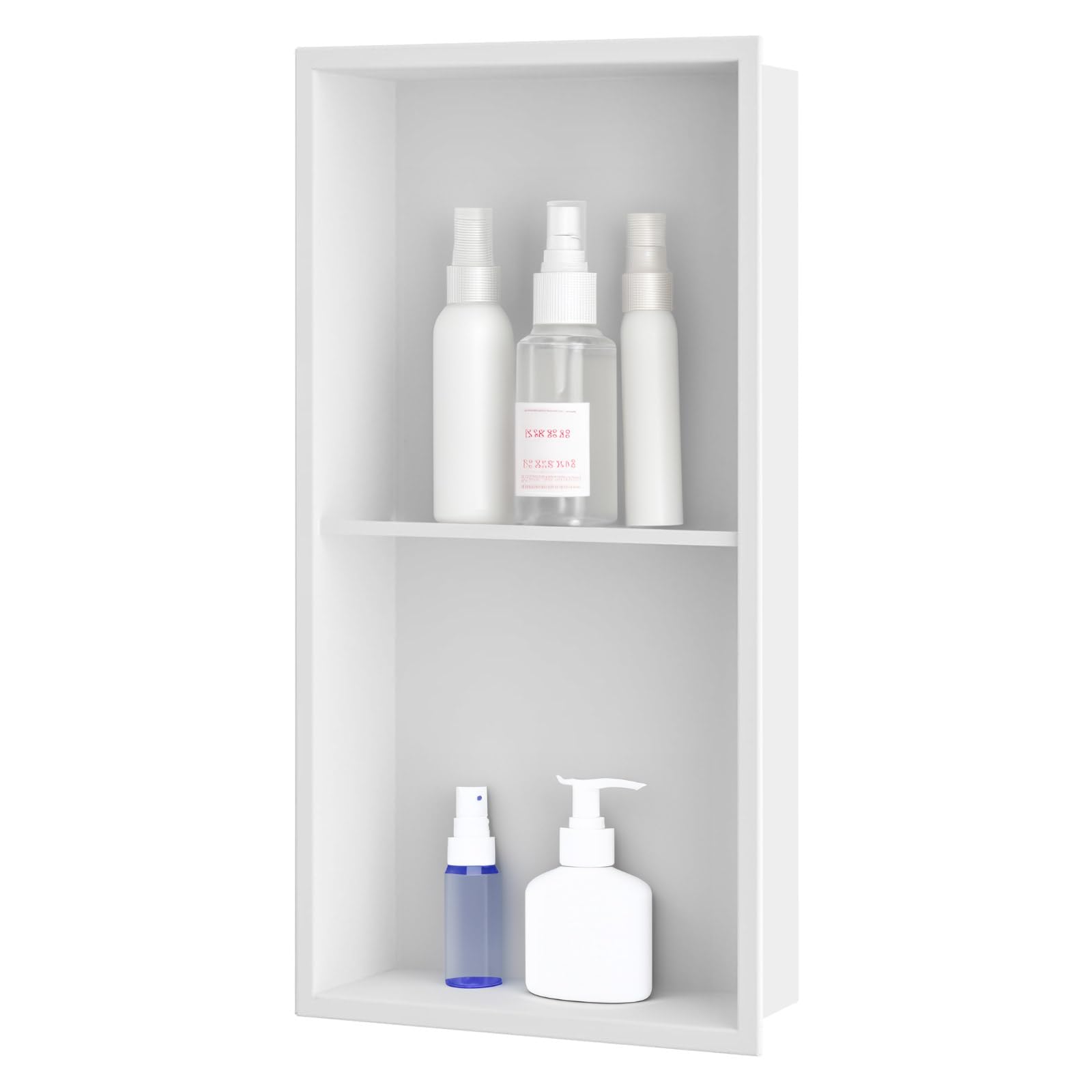 Sunrik Nicchia Doccia Incasso Inox Doppio Strato, Bianco