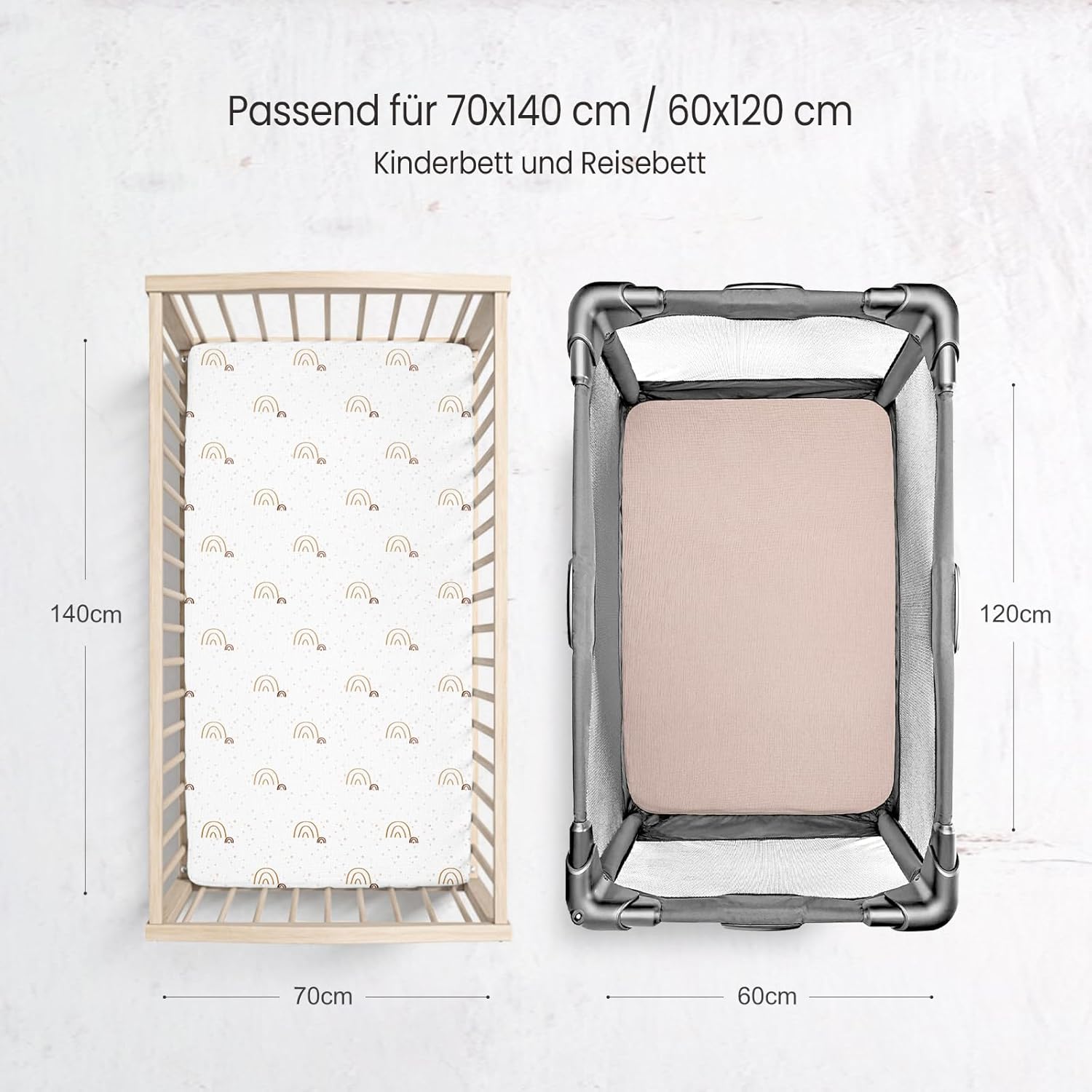 lulumoon Lenzuolo con Angoli in Mussola per Lettino - immagine 2