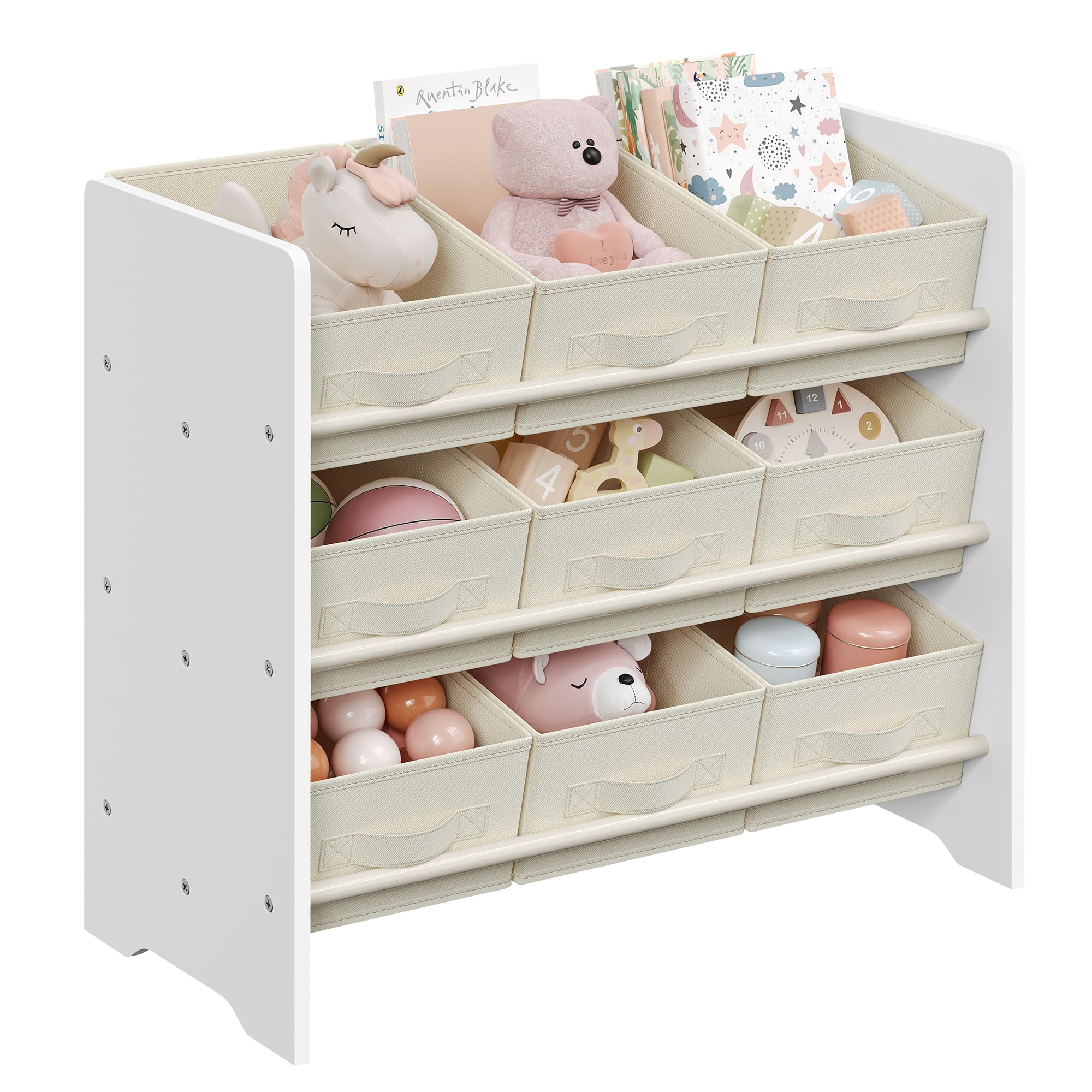 Songmics Scaffale per Bambini con 9 Contenitori
