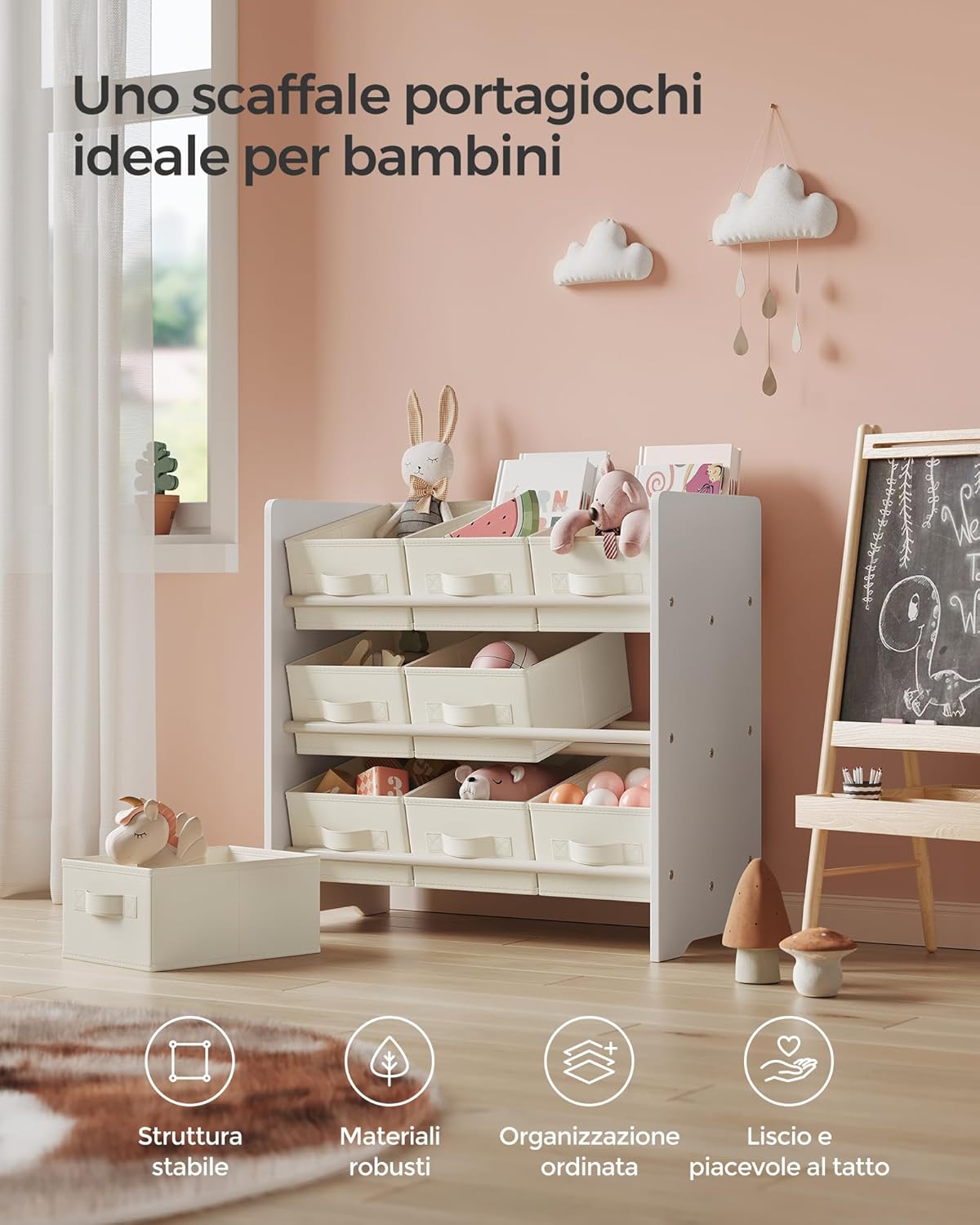 Songmics Scaffale per Bambini con 9 Contenitori - immagine 4