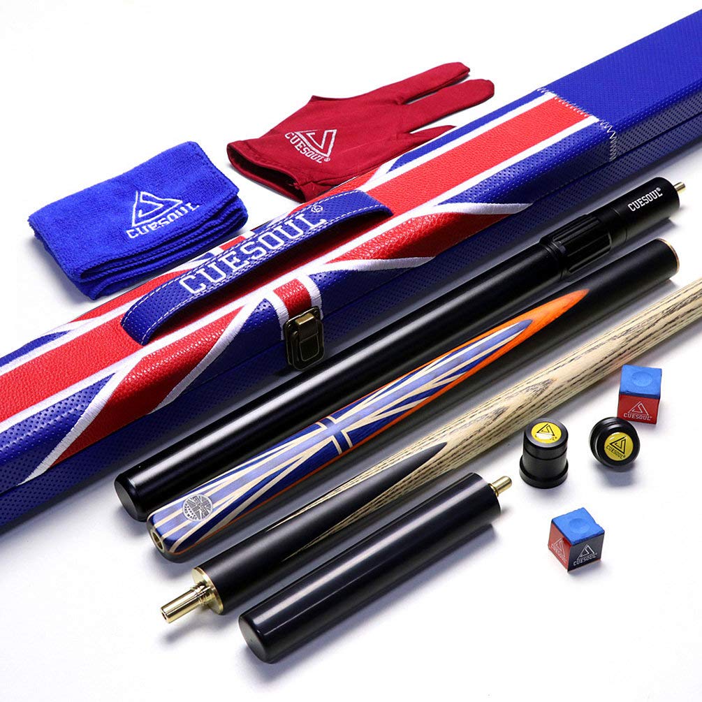 CUESOUL 57 "Handcraft 3/4 snown Snooker Snooker Cue con Union Jack Flag Design