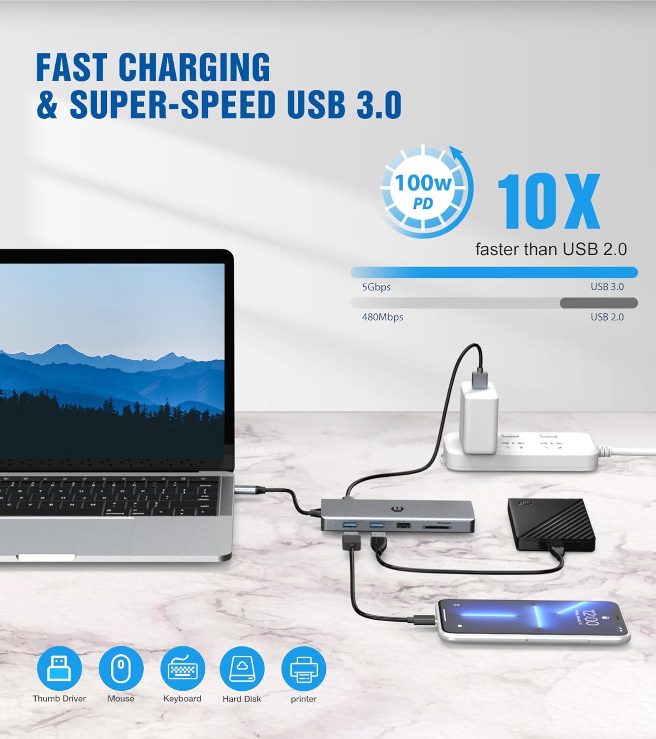 Oberster Docking Station USB C 12 in 1 - immagine 3