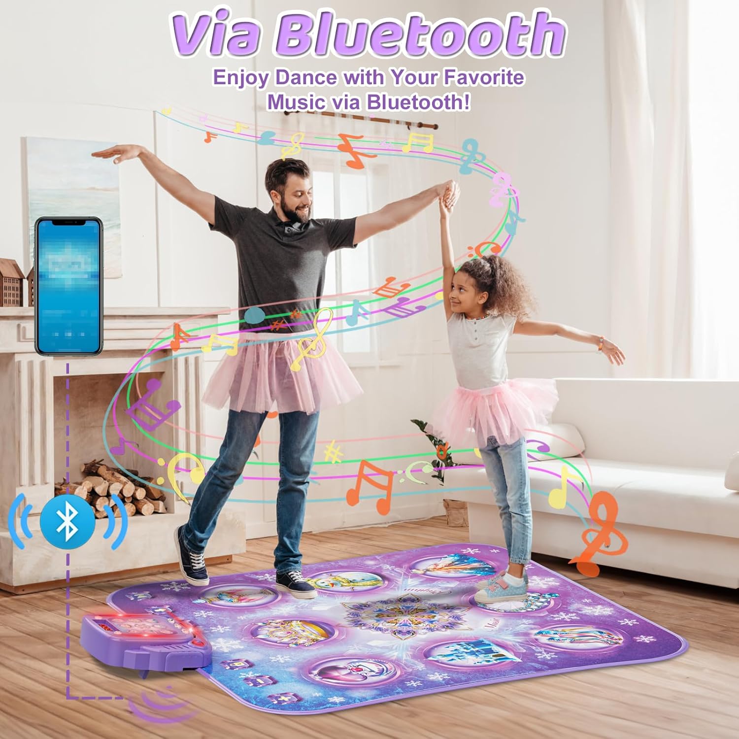 Tappetino da Ballo per Bambini Viola con Bluetooth - immagine 4