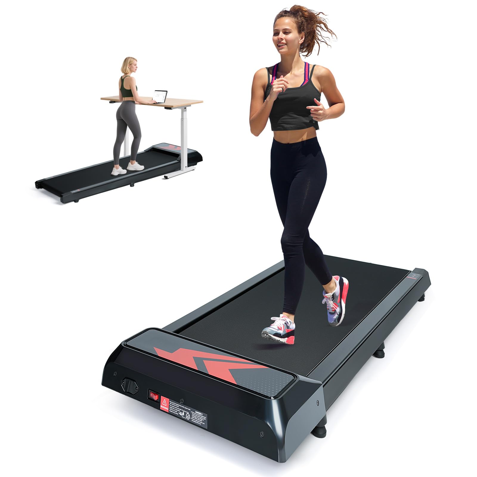 VINATO Tapis roulant per casa e ufficio – Walking Pad con pendenza, 2.5HP Under Desk Scrivania Treadmill, funzionamento silenzioso, indicatore LED e telecomando