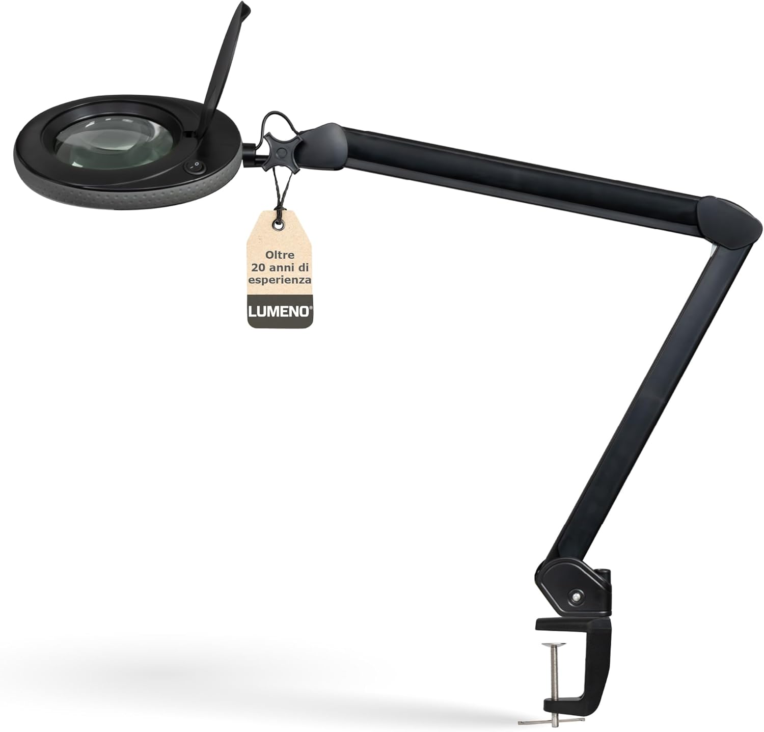 Lumeno LED 7215SW - Lampada d'Ingrandimento 5 Diottrie, Nero - immagine 1