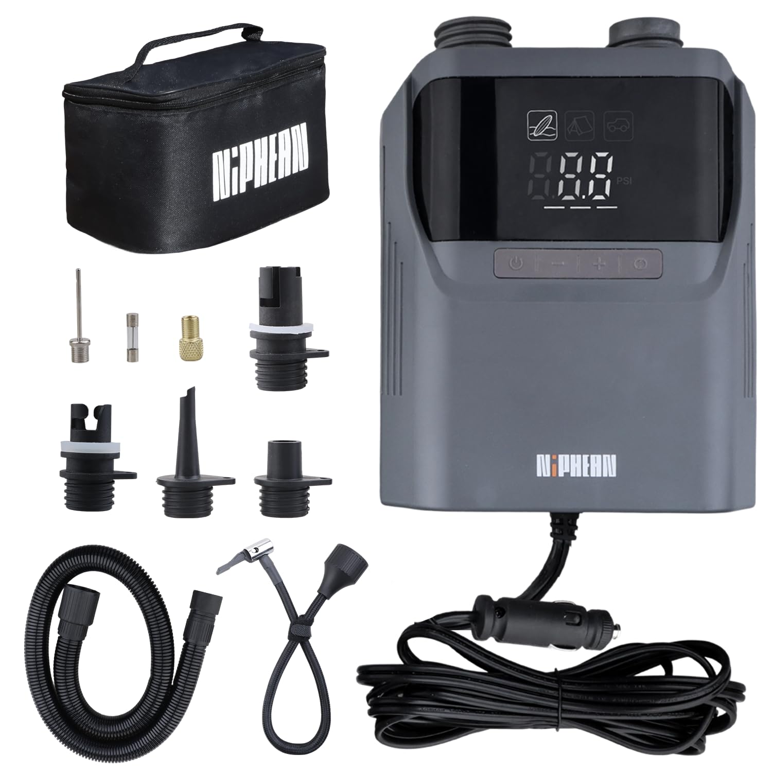 Niphean Gonfiatore Elettrico Portatile 50 Psi