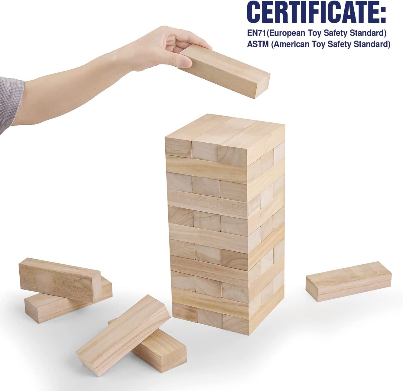 Gothink Giant Tumble Tower Game - 54pcs Jumbo Blocks - immagine 4