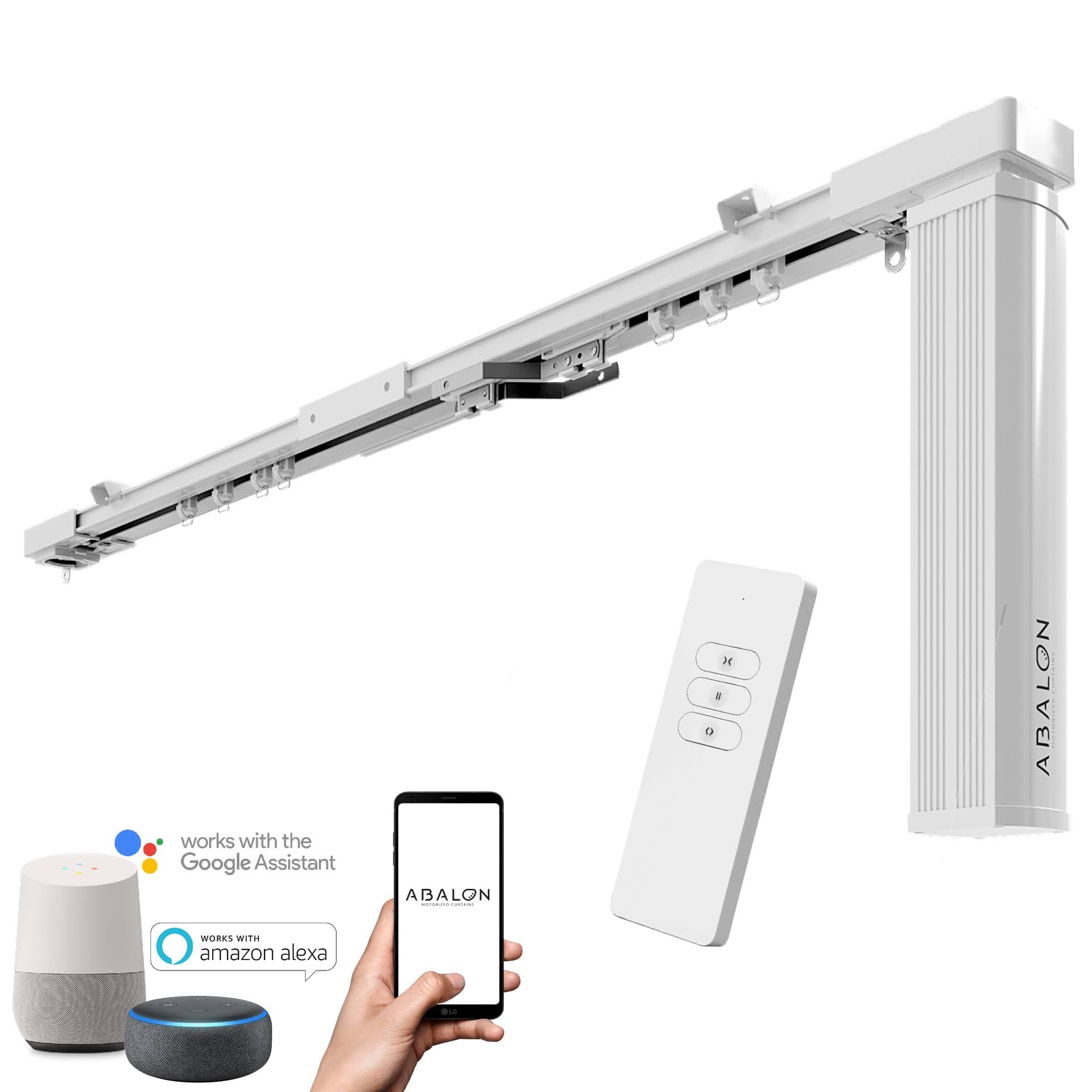 Abalon Binario Motorizzato per Tende WiFi 2 Metri, Bianco