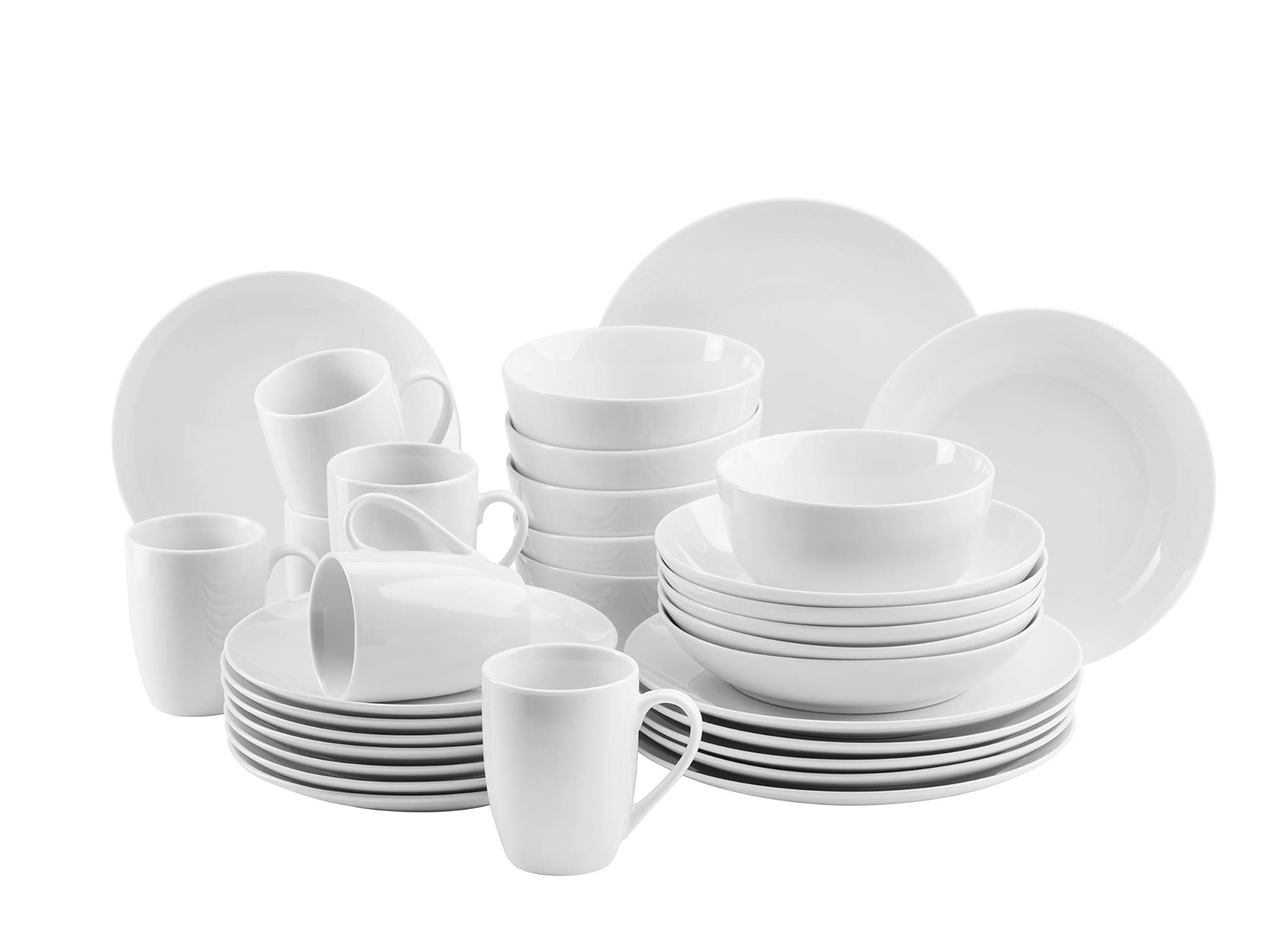 Mäser Barca Servizio Piatti Completo per 6 Persone di 30 pz, Porcellana