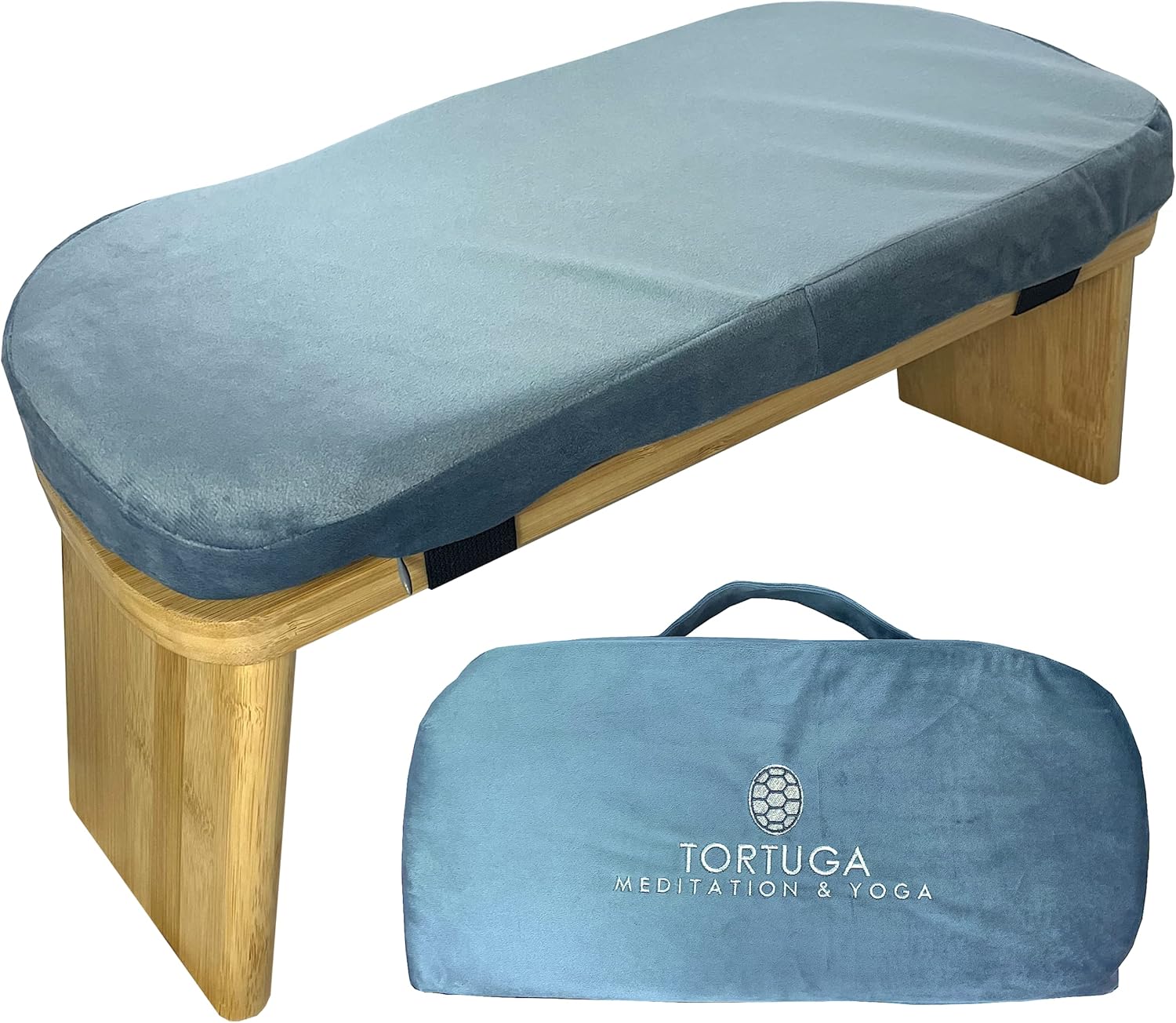 TORTUGA Panca da Meditazione Pieghevole in Bambù, Blu