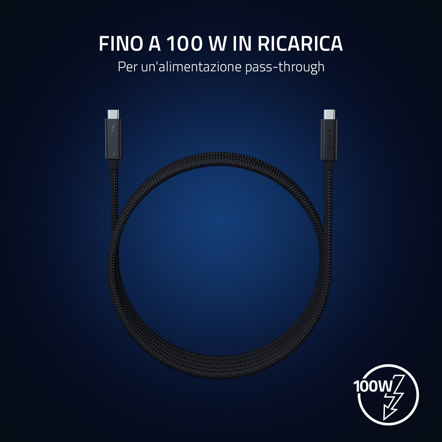 Razer Cavo Thunderbolt 4 - 0,8 M, Nero - immagine 4