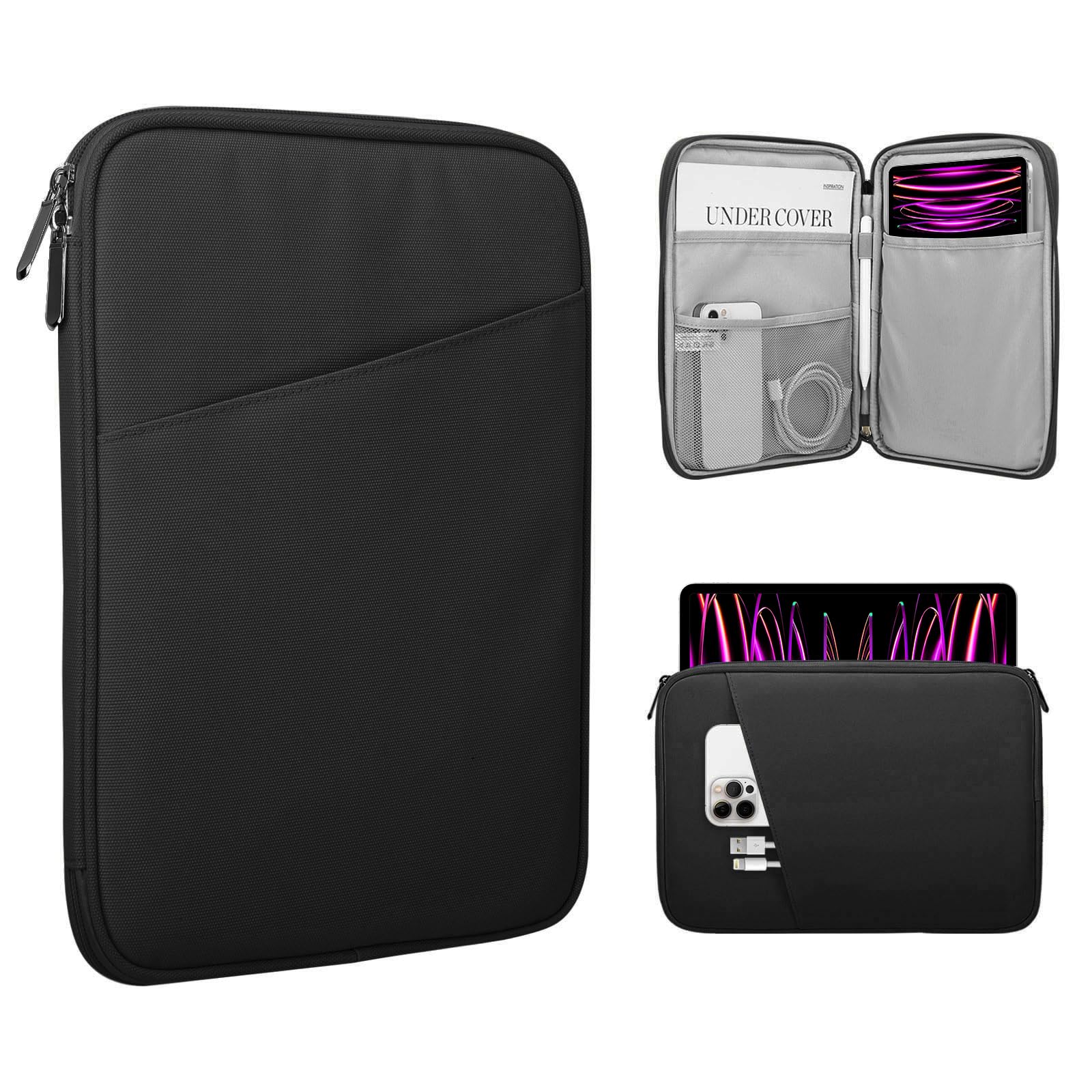 Timovo Sleeve Tablet 13 Pollici con Tasca, Nero