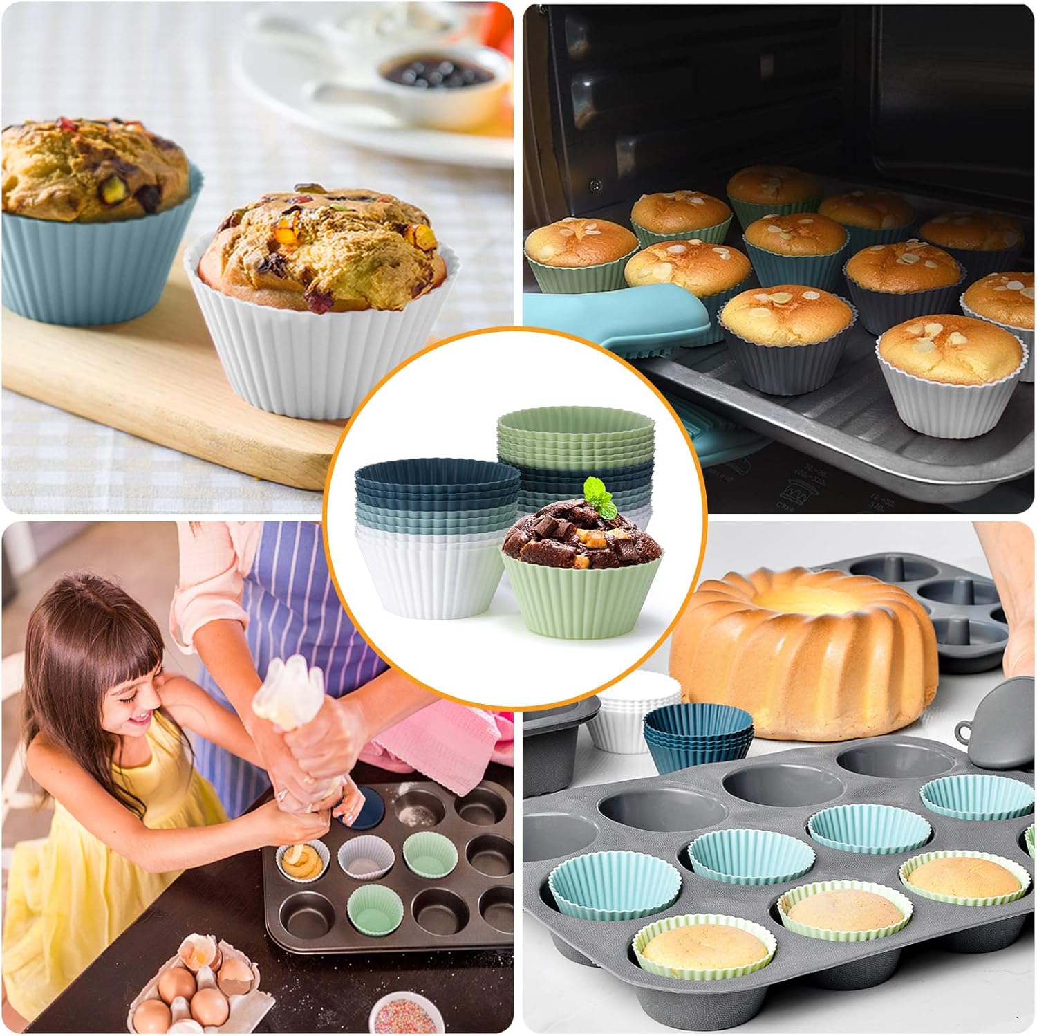 Set 24 Stampi per Muffin in Silicone Senza BPA - immagine 5