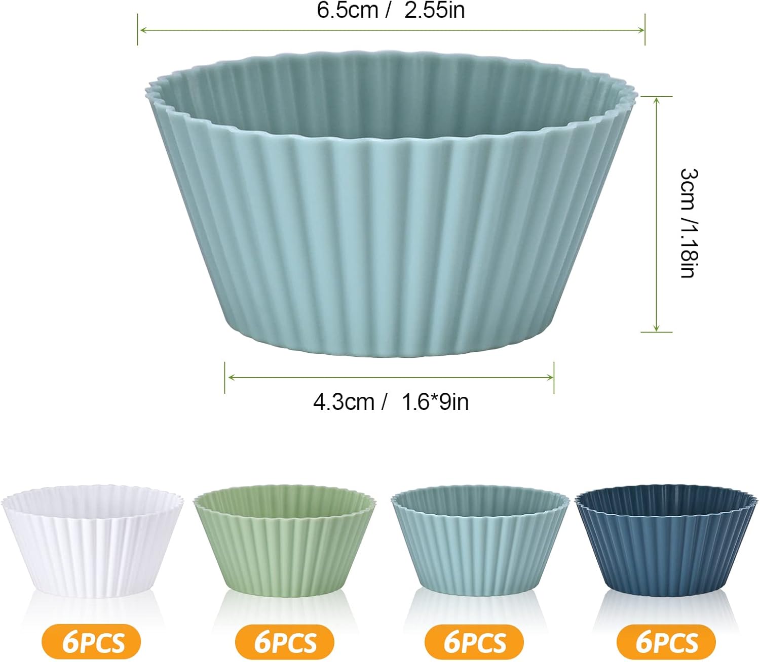 Set 24 Stampi per Muffin in Silicone Senza BPA - immagine 6