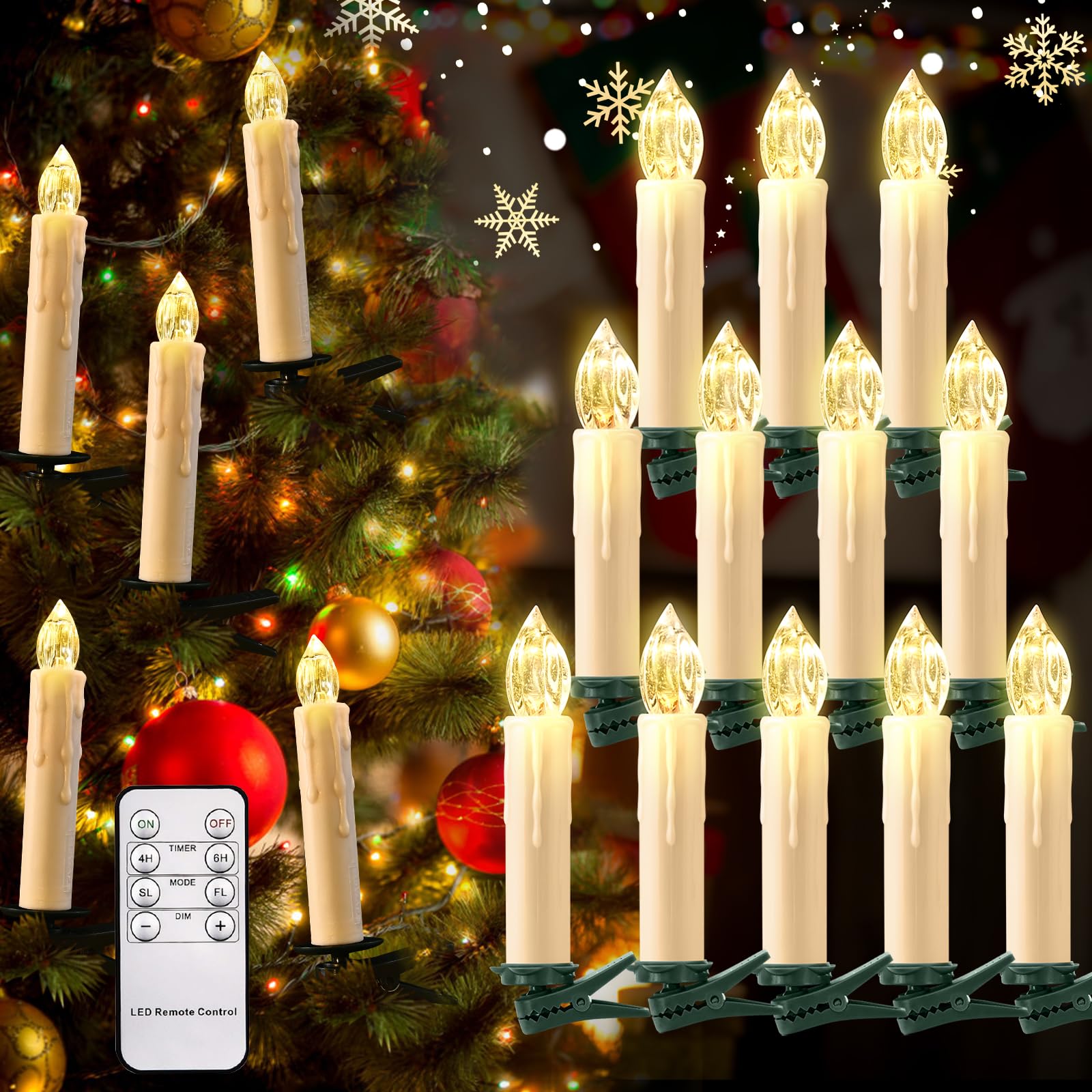 cimetech Candele Albero Natale LED Senza Fiamma, 12 pz