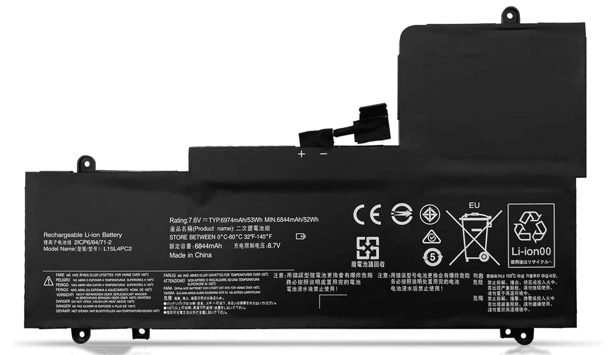 Askc Batteria L15M4PC2 7.6V 53Wh per Lenovo Ideapad Yoga