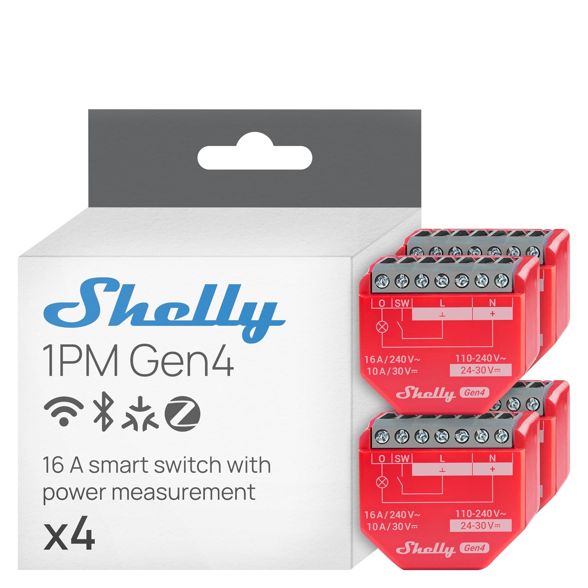 Shelly 1PM Gen4 - Interruttore Relè Intelligente Wi-Fi