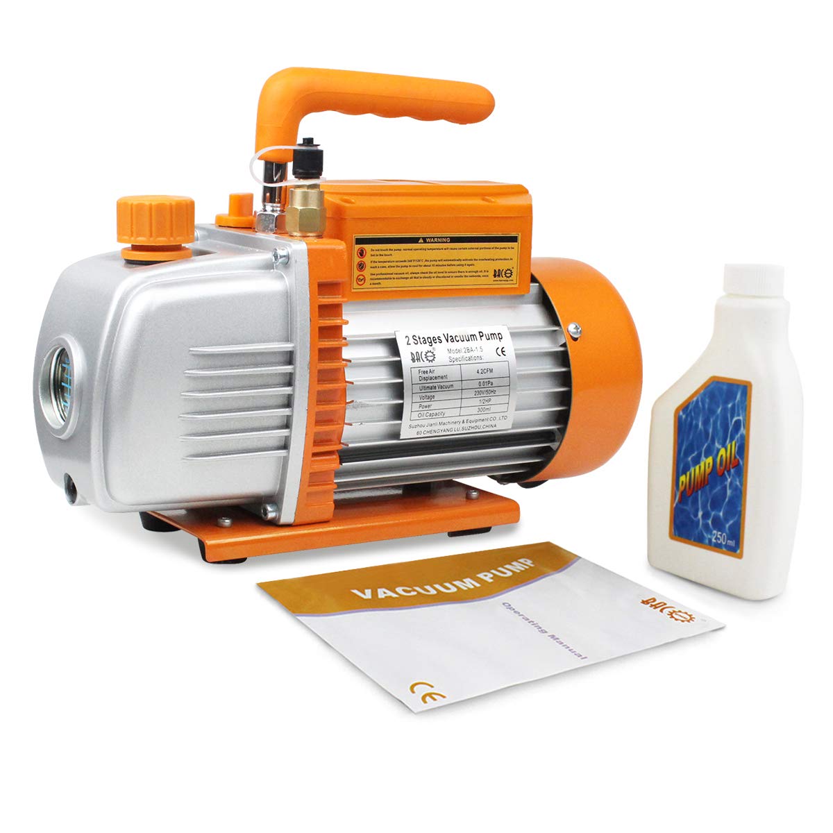 BACOENG 4.2CFM Pompa Vuoto Bistadio 120 Lt/min Vacuum Pump