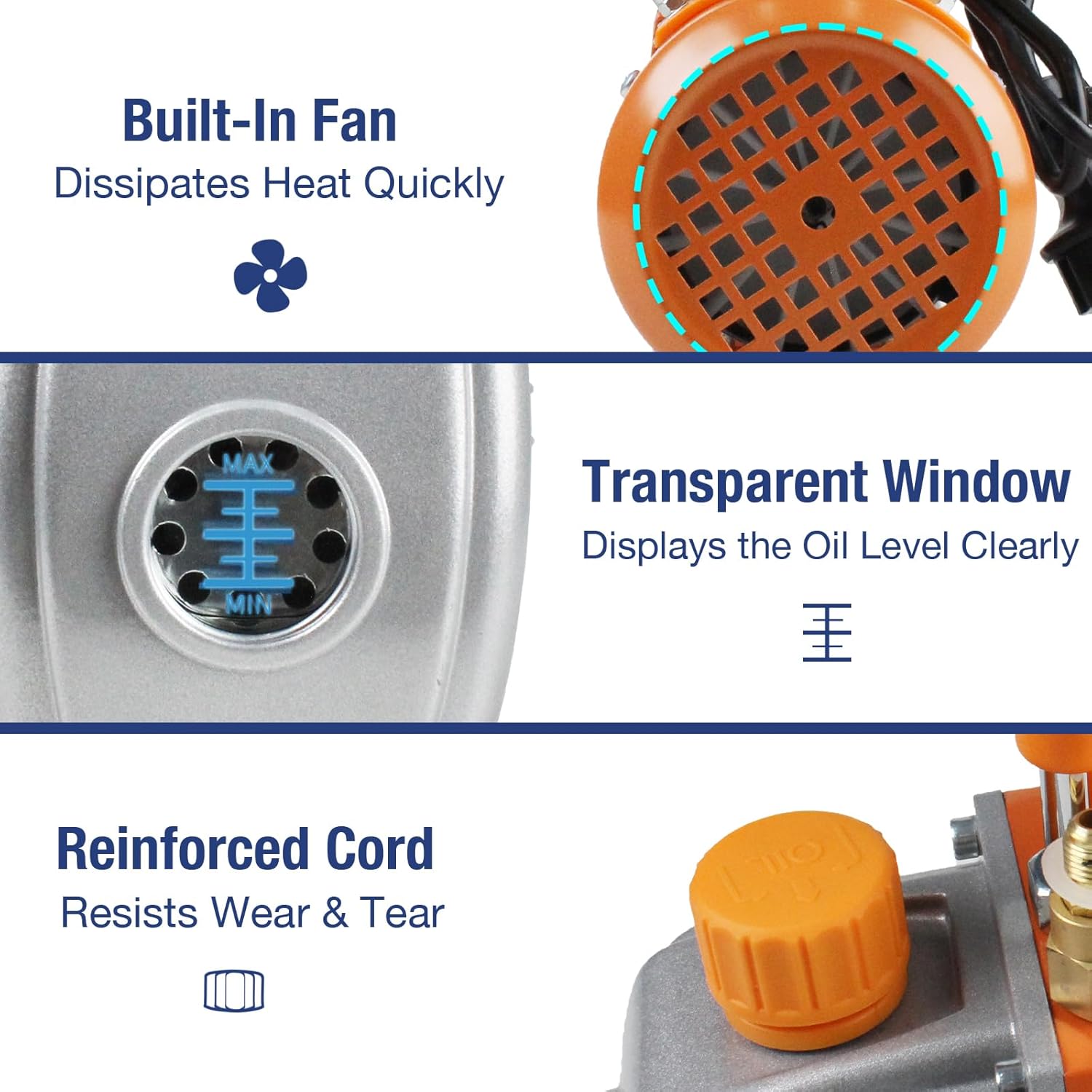 BACOENG 4.2CFM Pompa Vuoto Bistadio 120 Lt/min Vacuum Pump - immagine 5