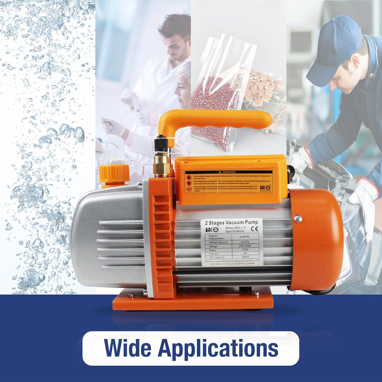 BACOENG 4.2CFM Pompa Vuoto Bistadio 120 Lt/min Vacuum Pump - immagine 6