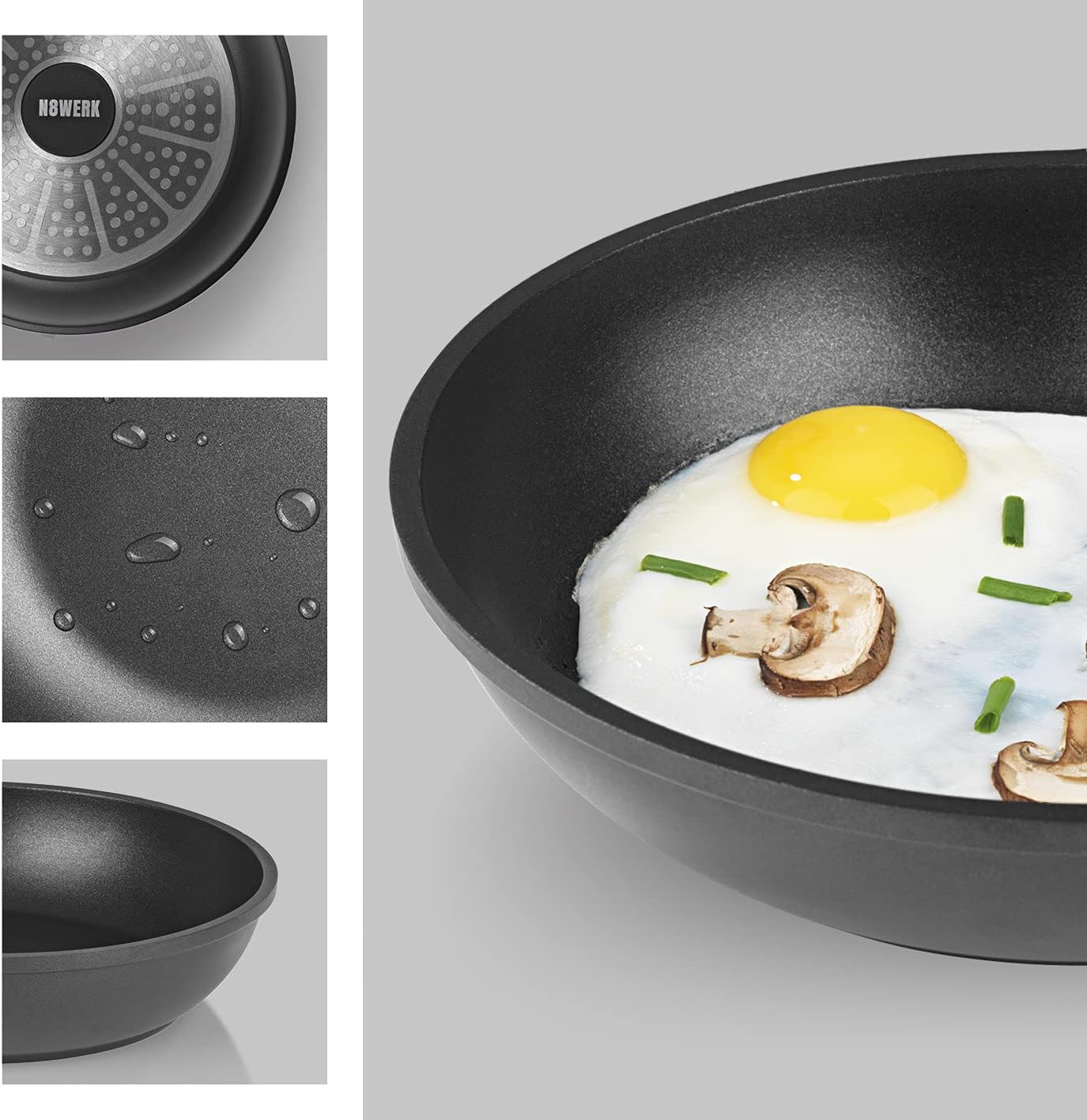 N8werk Set Pentole e Padelle Alluminio Fuso 8 Pezzi - immagine 6