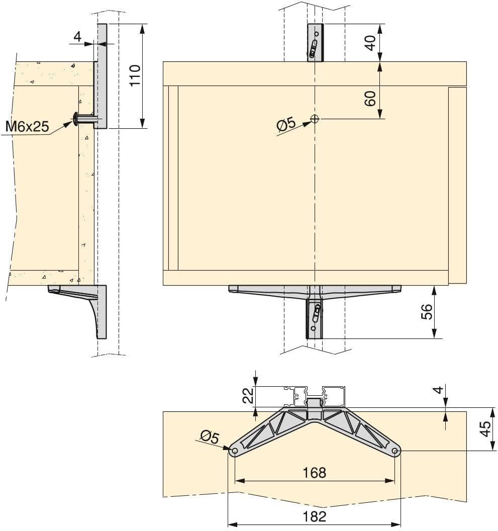Emuca - Kit 3 Supporti per Mensole Legno e 1 per Moduli - immagine 3